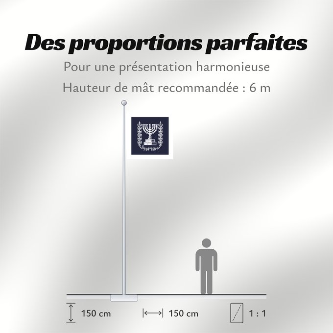 Proportions du drapeau : Presidential Standard of Israel	The Standard of the President of Israel	علم رئيس اسرائيل	נס הנשיא של מדינת ישראל