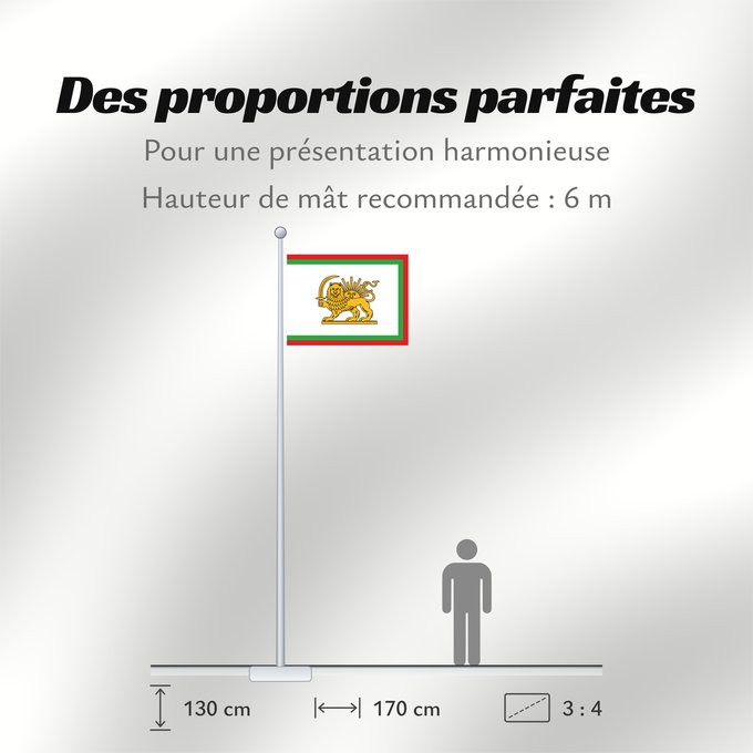 Proportions du drapeau : Qajar Naval Ensign