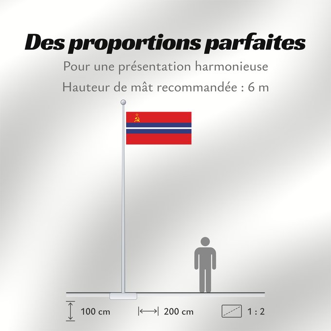 Proportions du drapeau : Kirghiz Soviet Socialist Republic