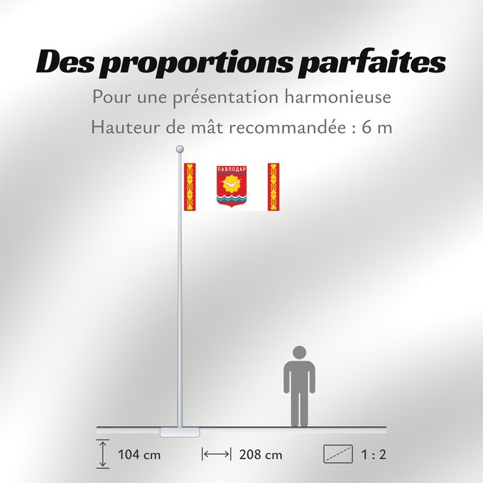 Proportions du drapeau : Pavlodar	Pavlodar, Kazakhstan	Pawlodar