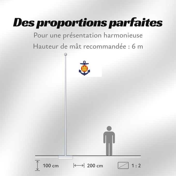 Proportions du drapeau : Naval Jack of Lithuania