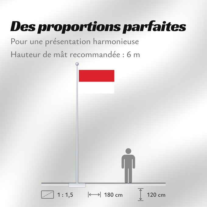 Proportions du drapeau : Monaco	Mónaco	Monako	Сцяг Манака	Monacos	پرچم موناکو	Bandêa de Mu̍negu	Monaka	Прапор Монако