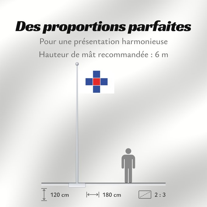 Proportions du drapeau : Attard Ħ Attard