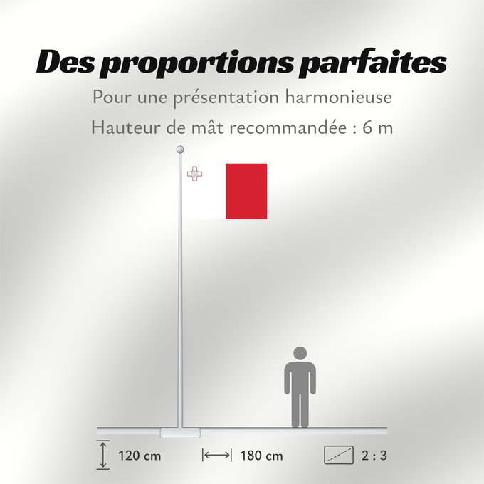 Proportions du drapeau : Malta  variant	Malta	Malte (variant)	Malta (variante)	Malta (Variante)	Ta  Malta