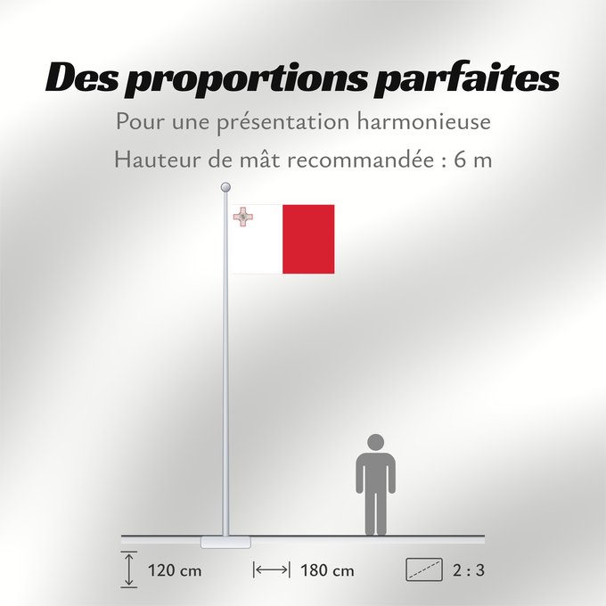 Proportions du drapeau : Malta Malte Сцяг Мальты Maltas Ta Malta Флаг Мальты Прапор Мальти