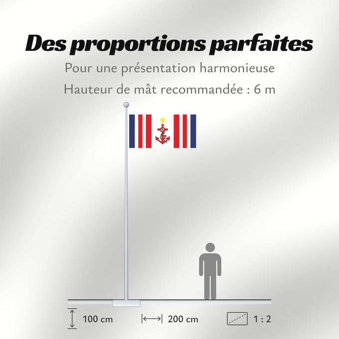 Proportions du drapeau : Naval Ensign of Mauritius