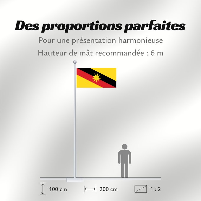 Proportions du drapeau : Sarawak	Malaysian state of Sarawak	Sarawak 