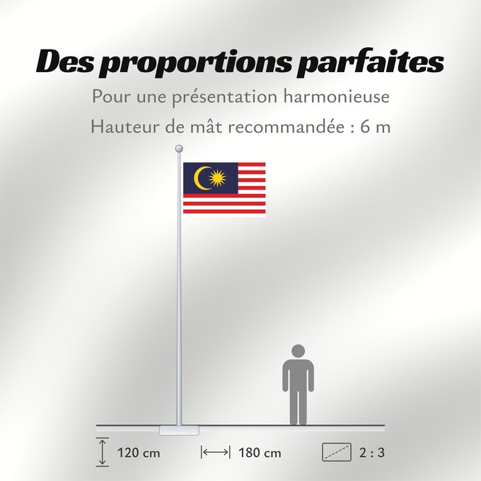 Proportions du drapeau : Malaysia	Malaysia – Jalur Gemilang  Stripes of Glory	Malaisie	Malasia	علم ماليزيا	Malaysia / بنديرا مليسيا	Malajzio	Malaisia lipp	Watawat ng Malaysia	​Mâ-lòi-sî-â koet-khì	馬来西亜の国旗	ទង់ជាតិម៉ាឡេស៊ី	Malaysi	ທຸງຊາດມາເລເຊຍ	​馬來西亞之國旗	Malaysia – Jalur Gemilang / 