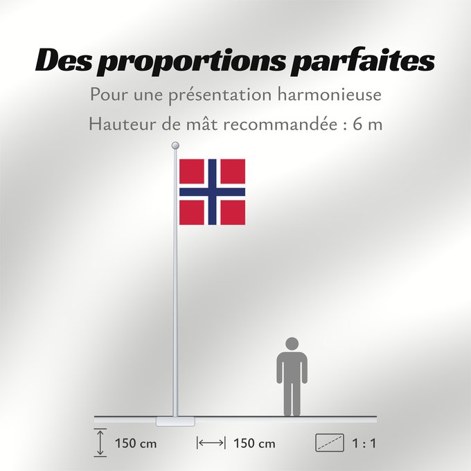 Proportions du drapeau : Naval Jack of Norway
