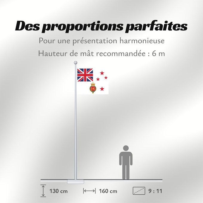 Proportions du drapeau : Queen s Colour for Royal New Zealand Navy