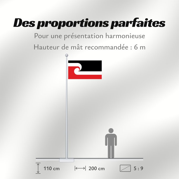 Proportions du drapeau : Tino Rangatiratanga Maori sovereignty movement The Tino Rangatiratanga Flag of the Maori sovereignty movement