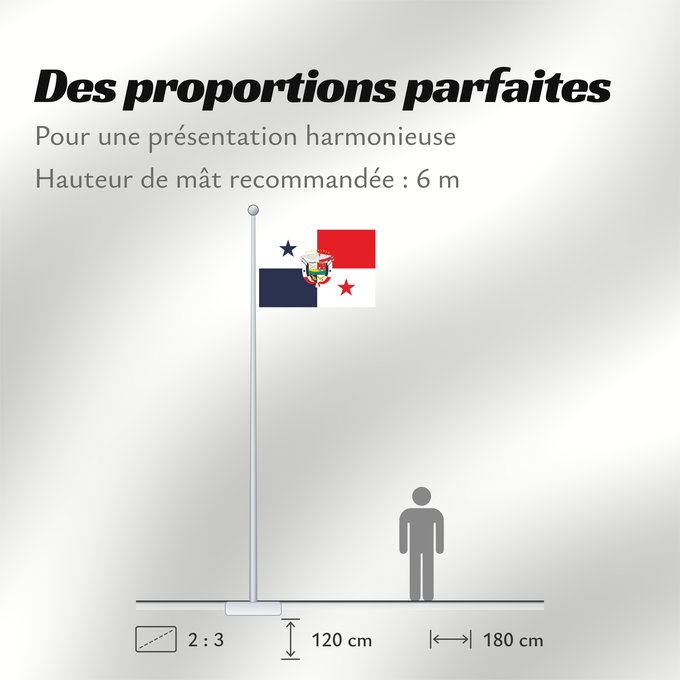 Proportions du drapeau : Presidential Flag of Panama	Presidencial de Panamá