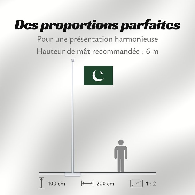 Proportions du drapeau : Naval Ensign of Pakistan