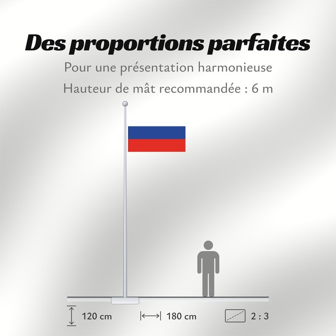 Proportions du drapeau : Russia	Russian Federation	Russie	Rusia	Russische Föderation
