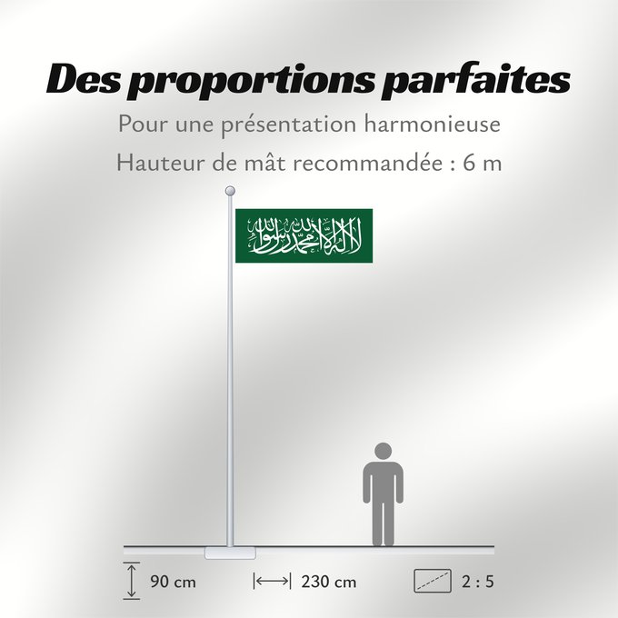 Proportions du drapeau : Thuluth script from the flag of Saudi Arabia
