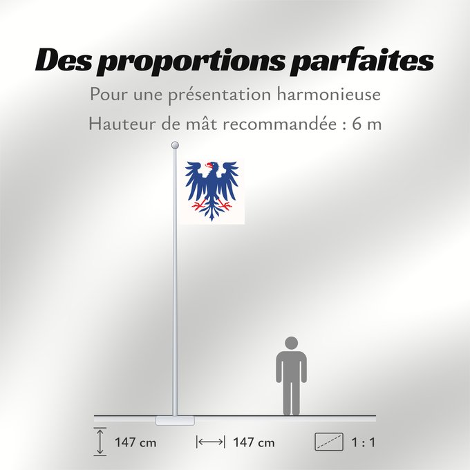 Proportions du drapeau : Värmlands län