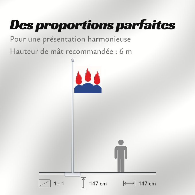 Proportions du drapeau : Västmanlands län