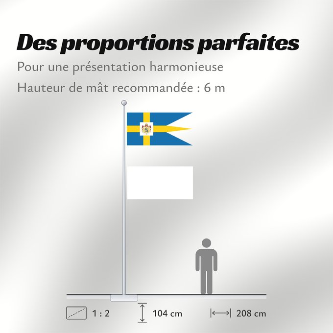 Proportions du drapeau : Sweden-Royal-flag-grand-coa Sweden Royal flag