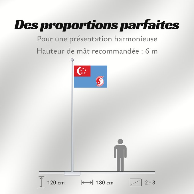 Proportions du drapeau : Air Force Ensign of Singapore 1973-1990