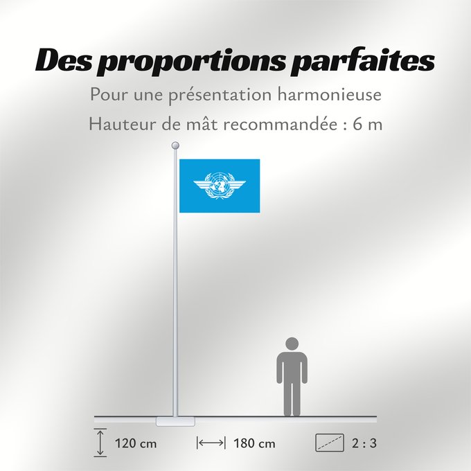 Proportions du drapeau : ICAO	International Civil Aviation Organization	L Organisation de l aviation civile internationale