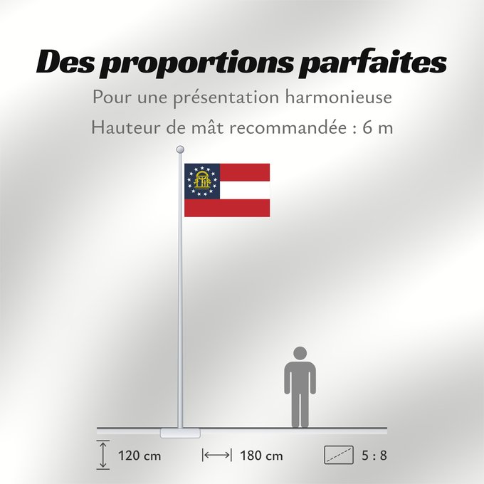 Proportions du drapeau : State of Georgia	Georgia