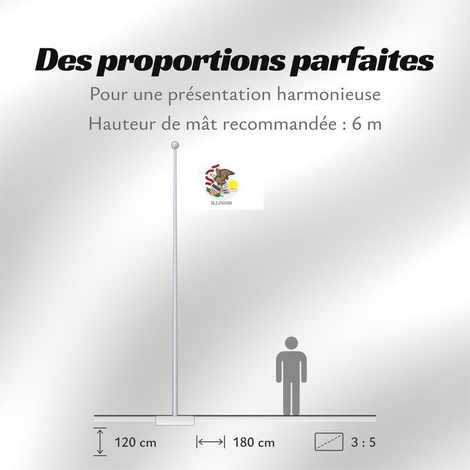 Proportions du drapeau : Illinois