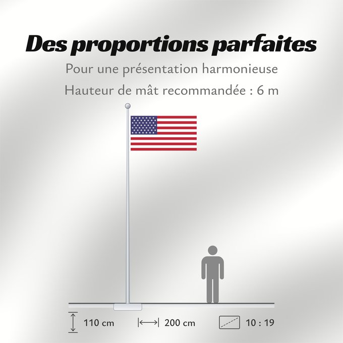 Proportions du drapeau : American flag with 49 stars	49 Star US