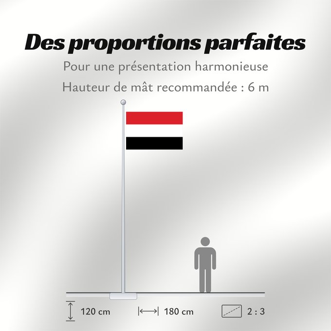 Proportions du drapeau : Yemen	Yémen	Yemen. Proporciones 2 3	Jemen	ﻋﻠﻢ الجمهورية ﺍﻟﻴﻤنية	Jemeno	Флаг Йемена	Jemna