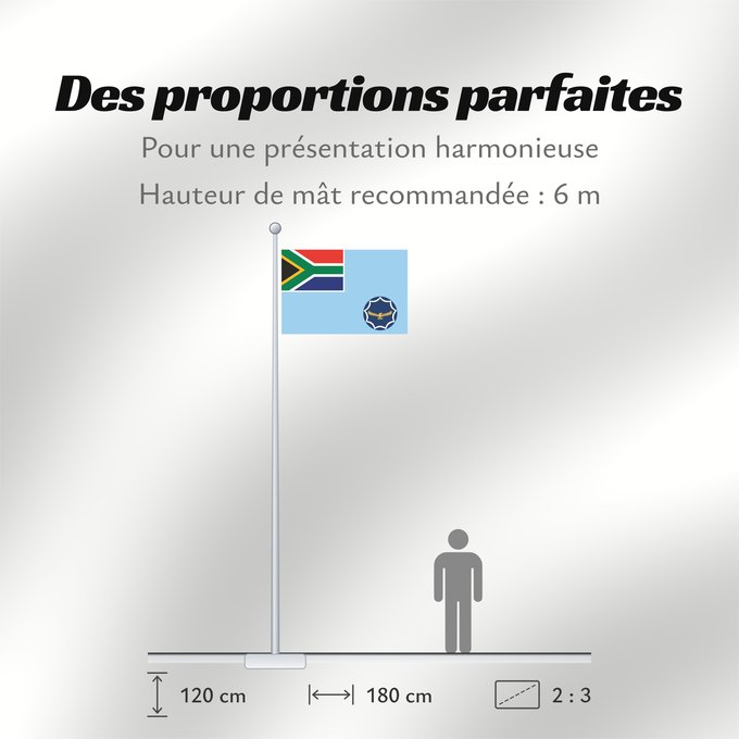 Proportions du drapeau : Ensign of the South African Air Force