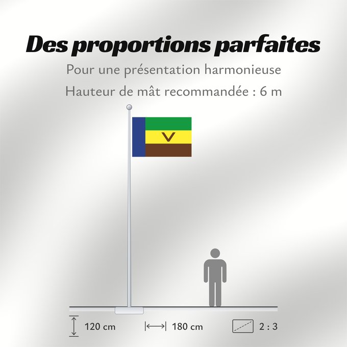 Proportions du drapeau : Venda  1973–1994	Venda	Venda (1973–1994)	Fulaga ya Venḓa