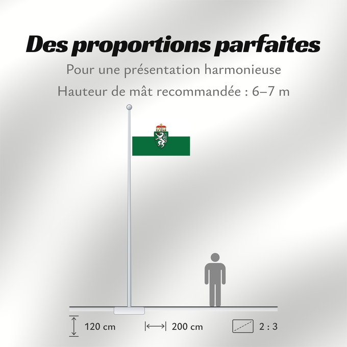Proportions du drapeau : Styria	White-green. Colours of the state of Styria	Styrie	Estiria	Weiß-grün. Landesfarben der Steiermark	Stiria