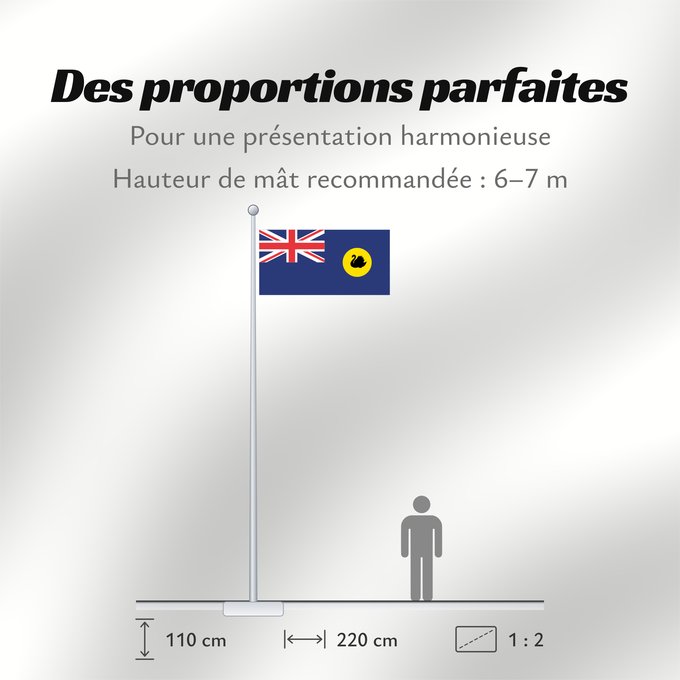 Proportions du drapeau : Western Australia	Australie-Occidentale	Australia Occidental	Westaustralien