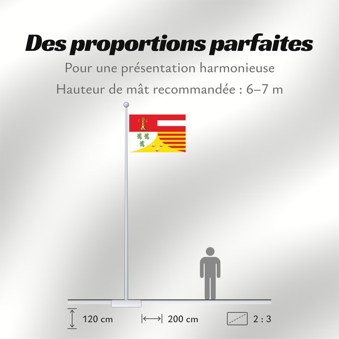 Proportions du drapeau : Liège (fr)