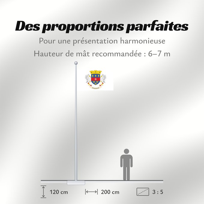 Proportions du drapeau : Saint Barthélemy