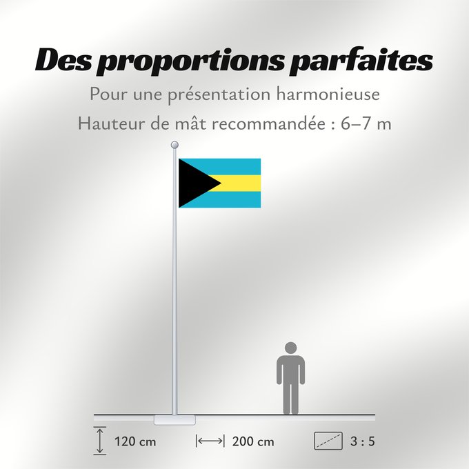 Proportions du drapeau : Bahamas Bahama Bahama s Das Bahamas Bahamów Y Bahamas La Bahamoj Bahaman Bahámaí Des Bahamas Ala Bahamayê Ynysow Bahama Знаме на Бахамите Pāmitl Bahamah Bahamakuna unanchan Statului Bahamas Флаг Багам Bahamov