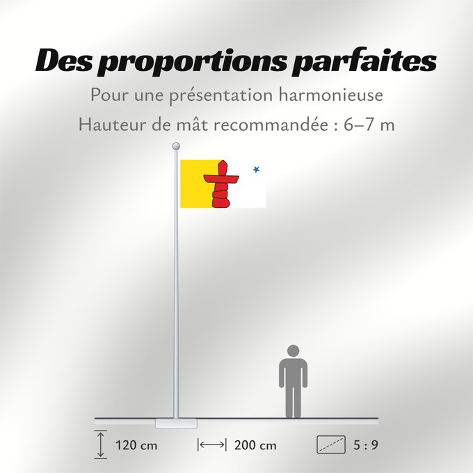 Proportions du drapeau : Nunavut	Banniel tiriad Nunavut, Kanada	ᓄᓇᕘᑉ ᓴᐃᒻᒪᑎ
