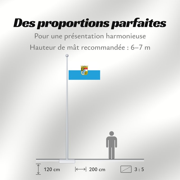 Proportions du drapeau : Bavaria state Bavaria Baviera