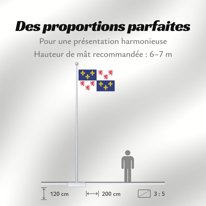 Proportions du drapeau : Picardie	Region Picardie in France	Région Picardie en France	Picardo	Picard