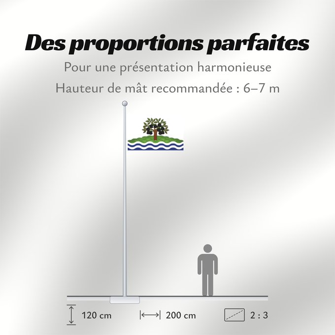 Proportions du drapeau : Worcestershire