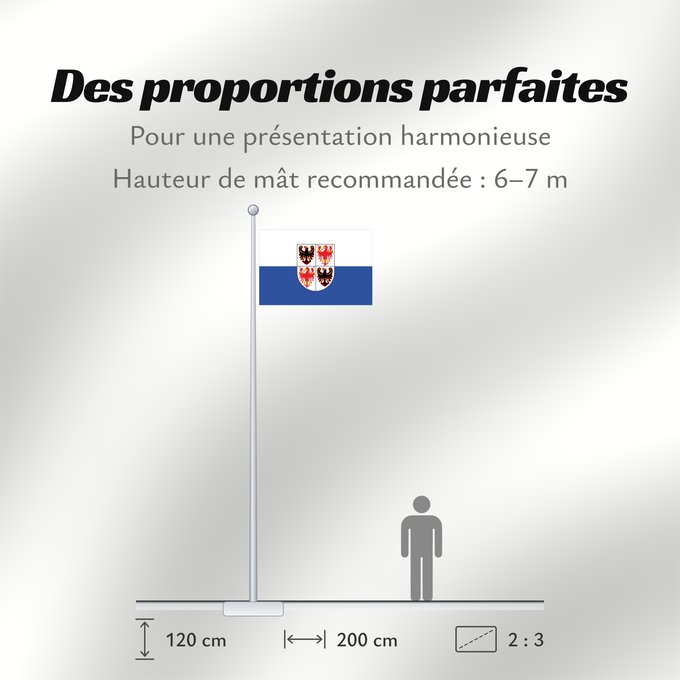 Proportions du drapeau : Trentino-South Tyrol It is easy to put a border around this flag image Région Autonome Trentin-Haut-Adige, Italie Región Autónoma Trentino-Alto Adigio, Italia Autonomen Region Trentino-Südtirol, Italien Regione Autonoma Trentino-Alto Adige, Italia Bannera