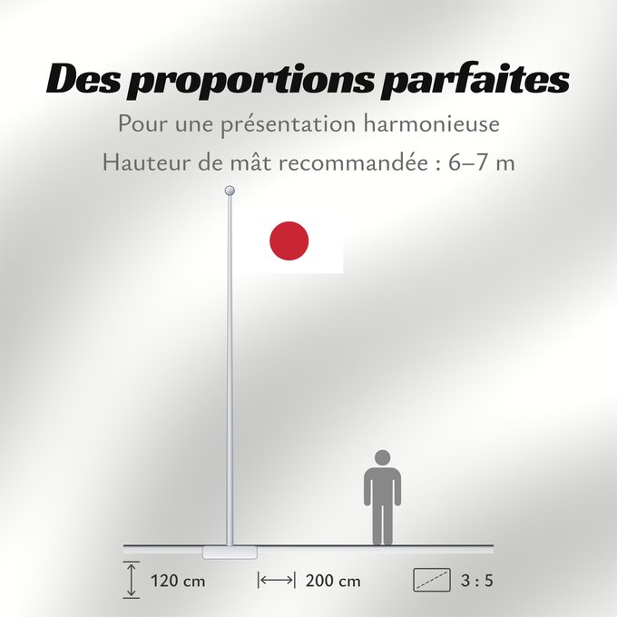 Proportions du drapeau : Japan Japon Japón Giappone