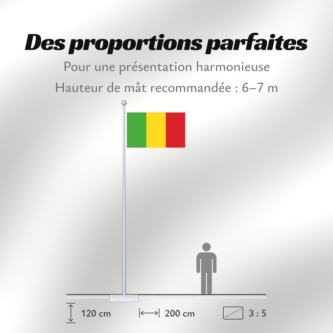 Proportions du drapeau : Mali Malí علم مالي Mali finifana Malija Raaya bu Mali
