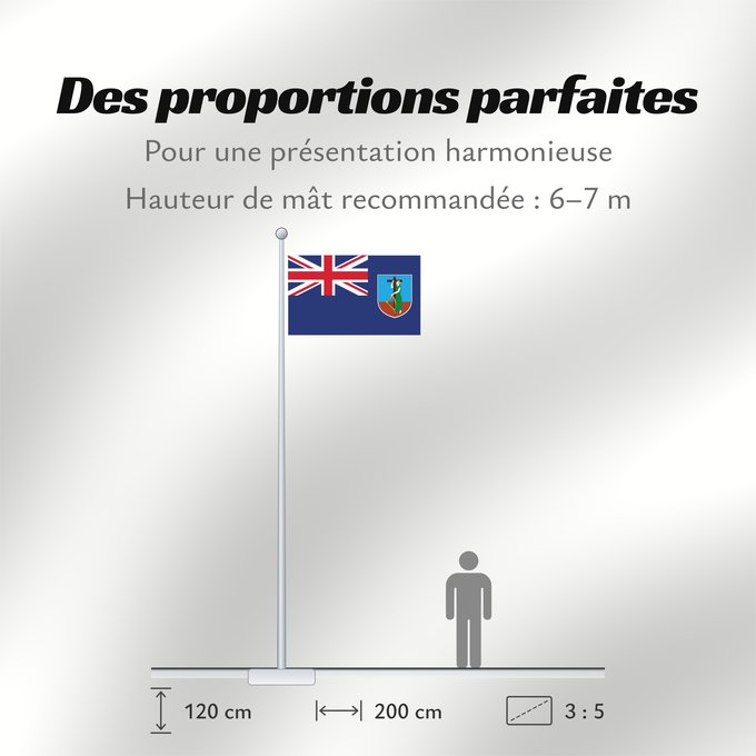 Proportions du drapeau : Montserrat