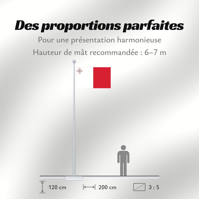 Proportions du drapeau : Malta	Malte	Сцяг Мальты	Maltas	Ta  Malta	Флаг Мальты	Прапор Мальти