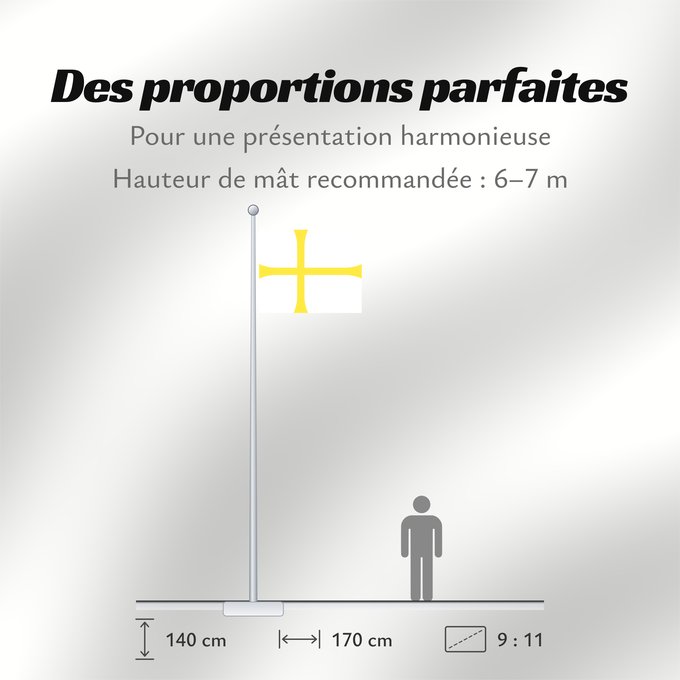 Proportions du drapeau : Nord-Trøndelag Nord-Trøndelag County, Norway comté de Nord-Trøndelag