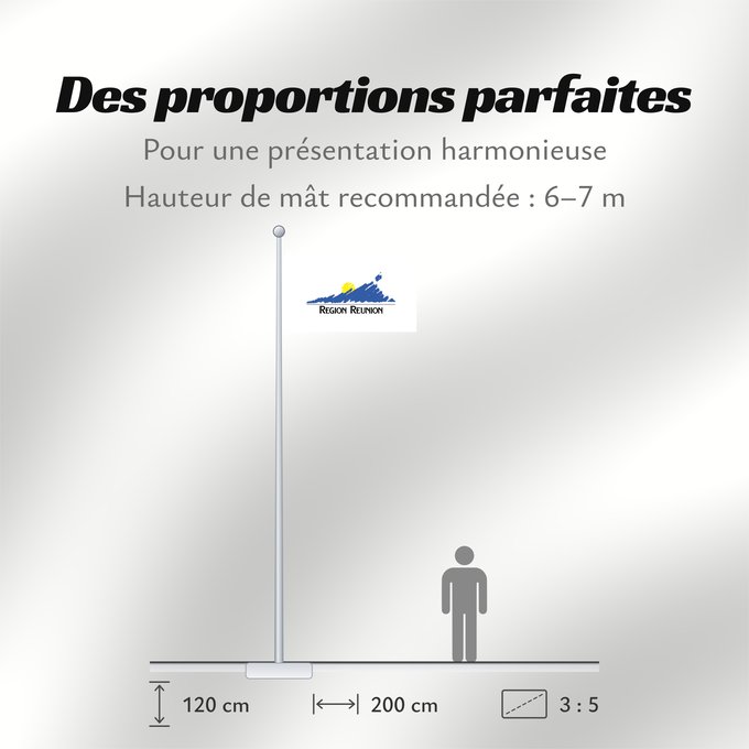 Proportions du drapeau : Réunion