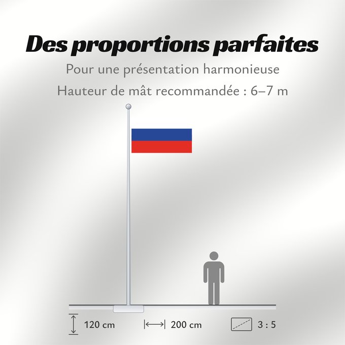 Proportions du drapeau : Russia	Russian Federation	Russie	Rusia	Russische Föderation