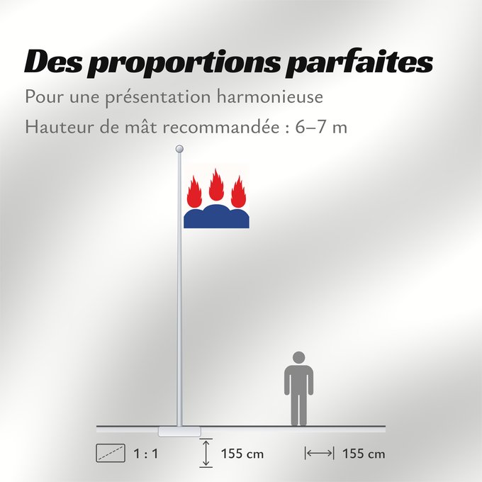 Proportions du drapeau : Västmanlands län