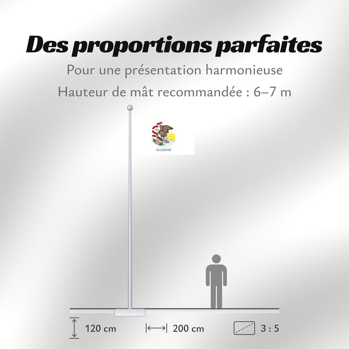 Proportions du drapeau : Illinois