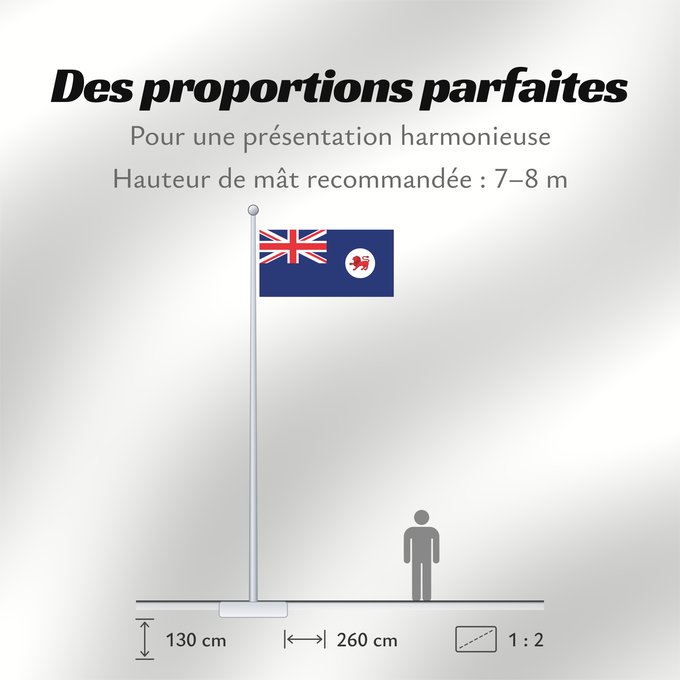Proportions du drapeau : Tasmania	Tasmanie	Tasmanien